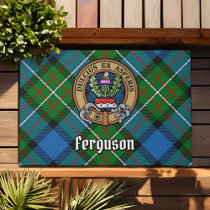 Clan Ferguson Crest over Tartan Doormat