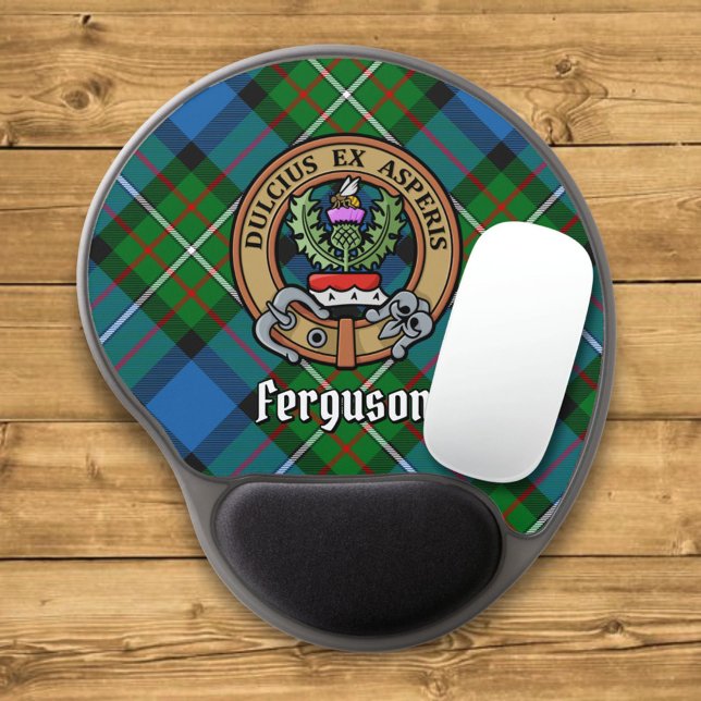 Clan Ferguson Crest over Tartan Gel Mouse Pad (Creator Uploaded)