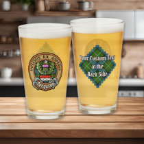 Clan Ferguson Crest over Tartan Glass