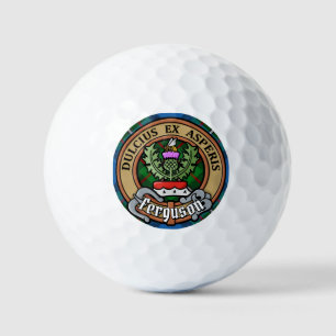 Clan Ferguson Crest over Tartan Golf Balls