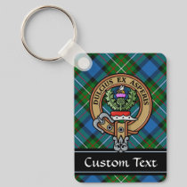 Clan Ferguson Crest over Tartan Keychain