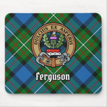 Clan Ferguson Crest over Tartan Mouse Pad
