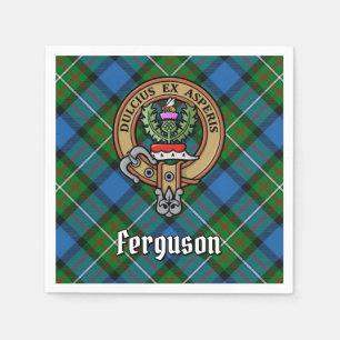 Clan Ferguson Crest over Tartan Napkins
