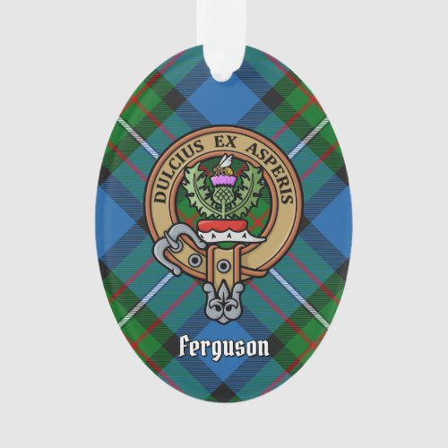 Clan Ferguson Crest over Tartan Ornament