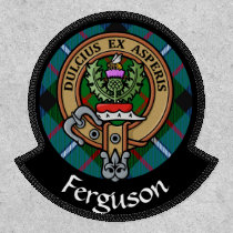 Clan Ferguson Crest over Tartan Patch