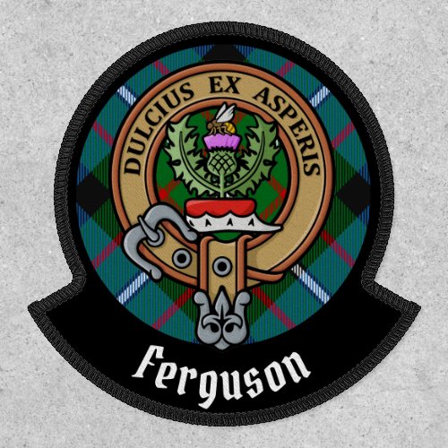 Clan Ferguson Crest over Tartan Patch