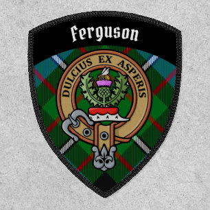 Clan Ferguson Crest over Tartan Patch