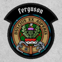 Clan Ferguson Crest over Tartan Patch