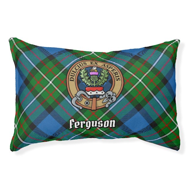 Clan Ferguson Crest over Tartan Pet Bed (Front)