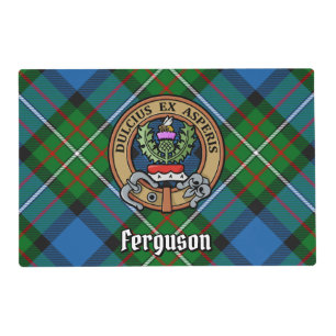 Clan Ferguson Crest over Tartan Placemat