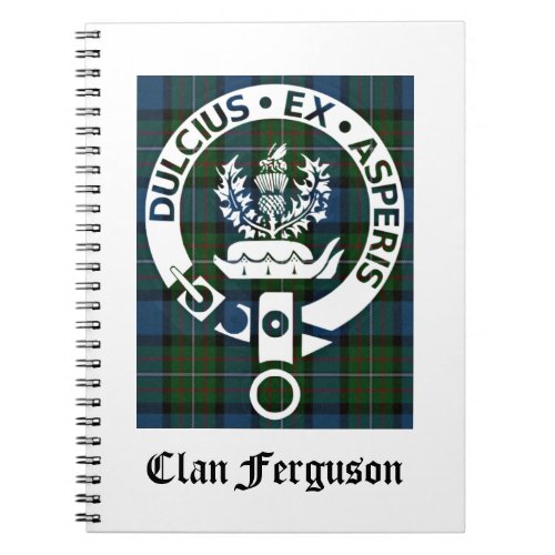 Clan Ferguson Crest Tartan Notebook
