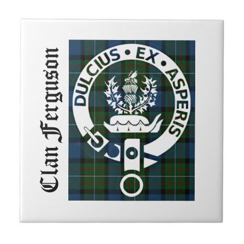 Clan Ferguson Crest Tartan Tile