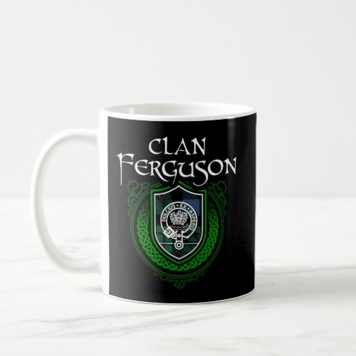 Clan Ferguson Surname Scottish Clan Tartan Shield  Coffee Mug