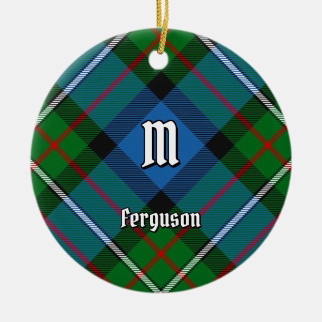 Clan Ferguson Tartan Ceramic Ornament (Front)
