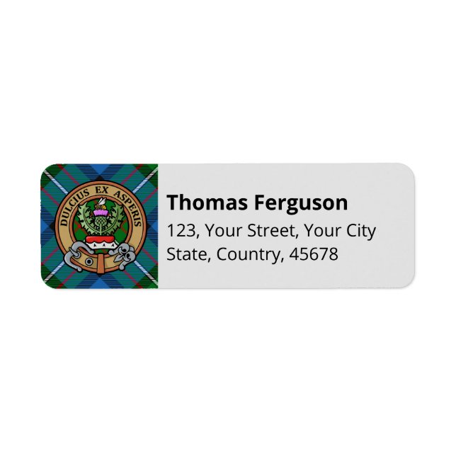Clan Ferguson Tartan Label (Front)