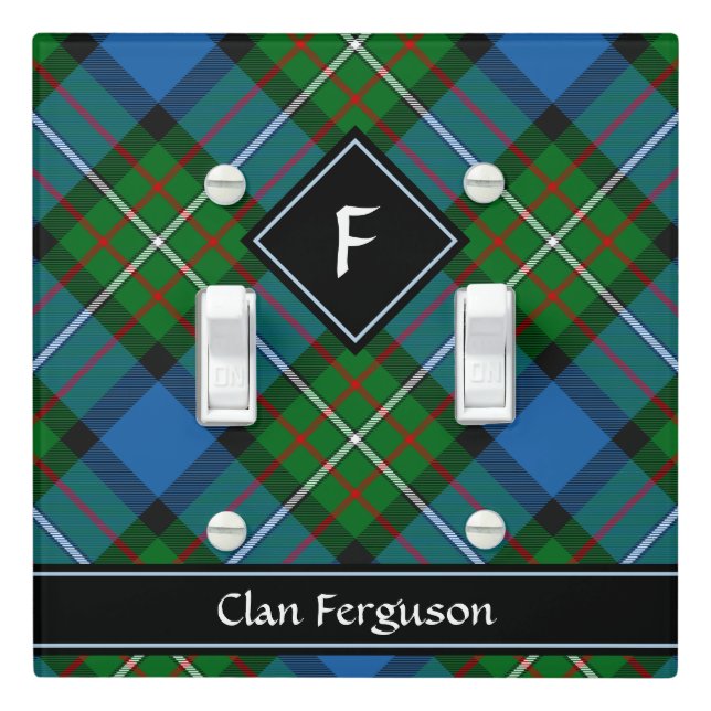 Clan Ferguson Tartan Light Switch Cover (In Situ)