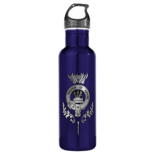 Clan Fergusson Crest & Scottish Thistle Stainless Steel Water Bottle