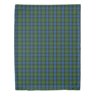 Clan Fergusson Ferguson Scottish Green Blue Tartan Duvet Cover