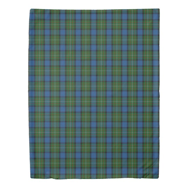Clan Fergusson Ferguson Scottish Green Blue Tartan Duvet Cover (Front)