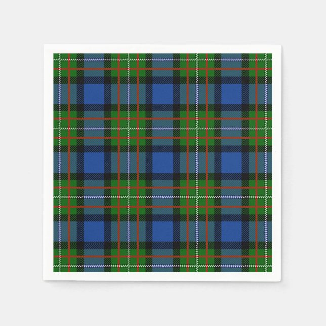 Clan Fergusson Tartan Paper Napkins (Front)