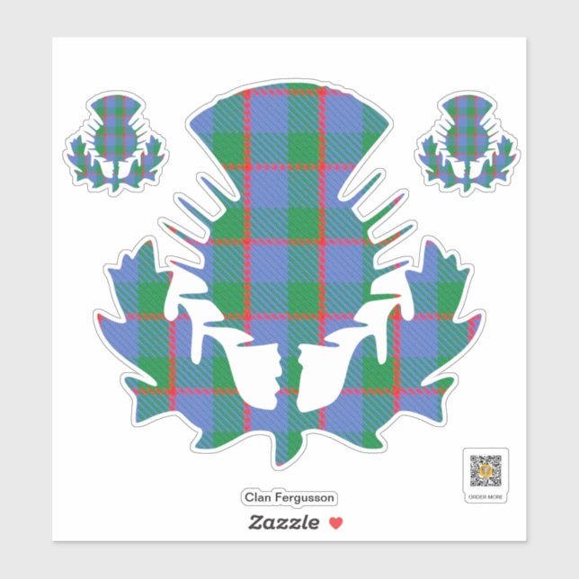 Clan Fergusson Thistle Sticker (Sheet)