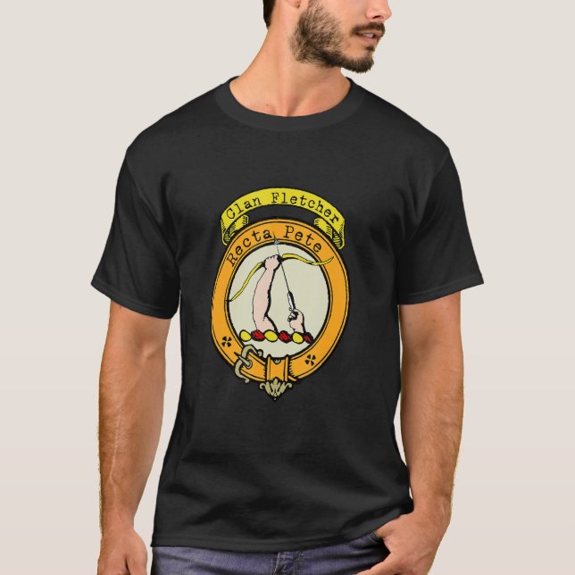 Clan Fletcher Scottish Crest T-Shirt (Front)