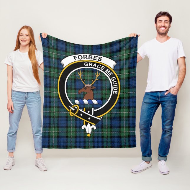 Clan Forbes Ancient Tartan Plaid Fleece Blanket (In Situ)