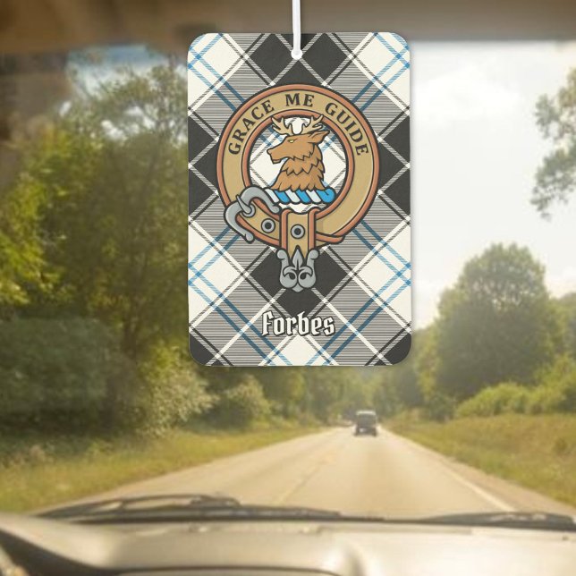 Clan Forbes Crest over Dress Tartan Air Freshener (Creator Uploaded)