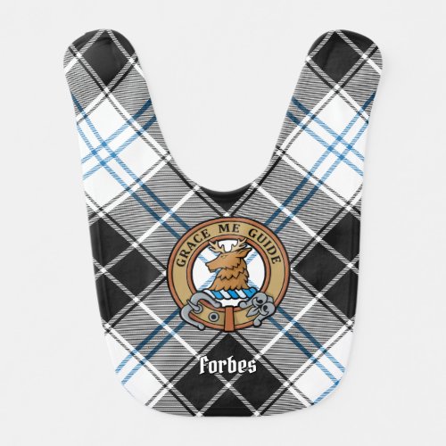Clan Forbes Crest over Dress Tartan Baby Bib