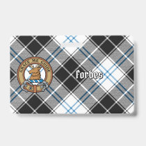 Clan Forbes Crest over Dress Tartan Badge