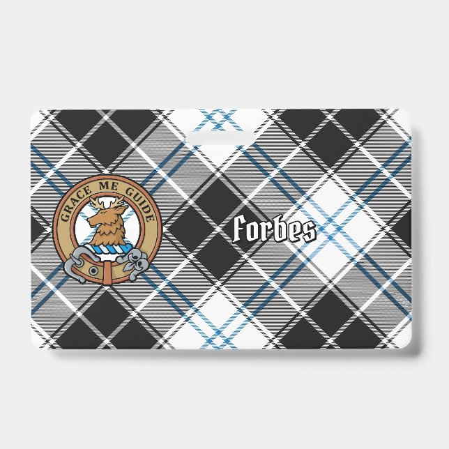 Clan Forbes Crest over Dress Tartan Badge (Front)