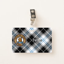 Clan Forbes Crest over Dress Tartan Badge
