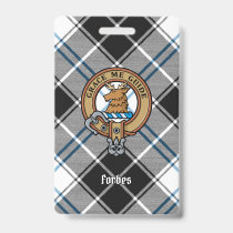 Clan Forbes Crest over Dress Tartan Badge