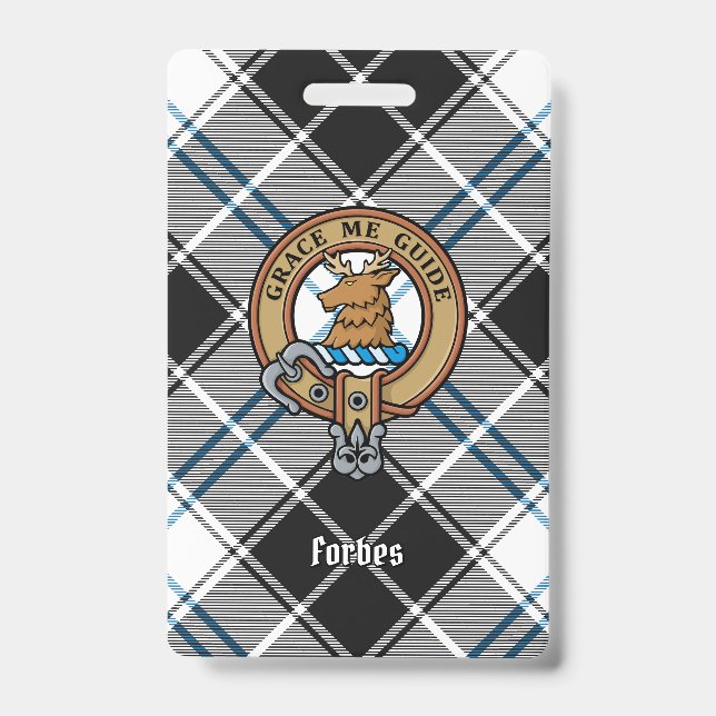 Clan Forbes Crest over Dress Tartan Badge (Front)