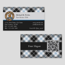 Clan Forbes Crest over Dress Tartan Business Card