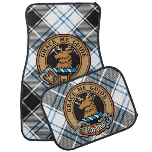 Clan Forbes Crest over Dress Tartan Car Floor Mat