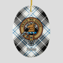 Clan Forbes Crest over Dress Tartan Ceramic Ornament