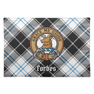 Clan Forbes Crest over Dress Tartan Cloth Placemat