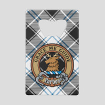Clan Forbes Crest over Dress Tartan Credit Card Bottle Opener