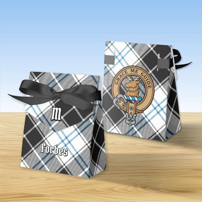 Clan Forbes Crest over Dress Tartan Favor Boxes (Creator Uploaded)