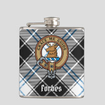 Clan Forbes Crest over Dress Tartan Flask