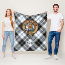 Clan Forbes Crest over Dress Tartan Fleece Blanket