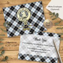 Clan Forbes Crest over Dress Tartan Foil Invitation Postcard