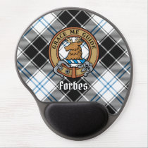 Clan Forbes Crest over Dress Tartan Gel Mouse Pad