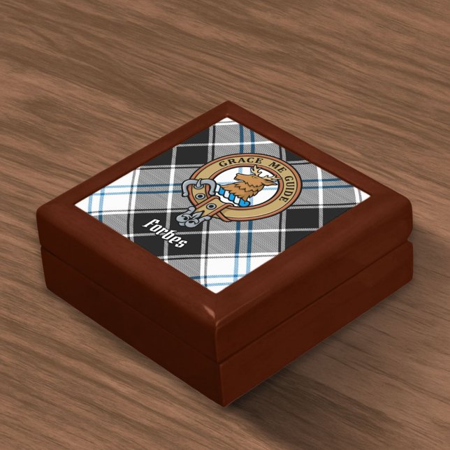 Clan Forbes Crest over Dress Tartan Gift Box (Creator Uploaded)