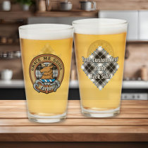 Clan Forbes Crest over Dress Tartan Glass