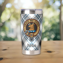 Clan Forbes Crest over Dress Tartan Insulated Tumbler