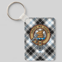 Clan Forbes Crest over Dress Tartan Keychain