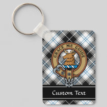 Clan Forbes Crest over Dress Tartan Keychain