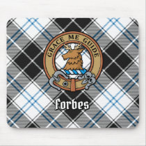 Clan Forbes Crest over Dress Tartan Mouse Pad